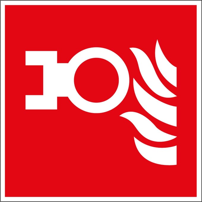 Aansluitpunt droge blusleiding sticker 50 x 50 mm - 10 stuks per kaart
