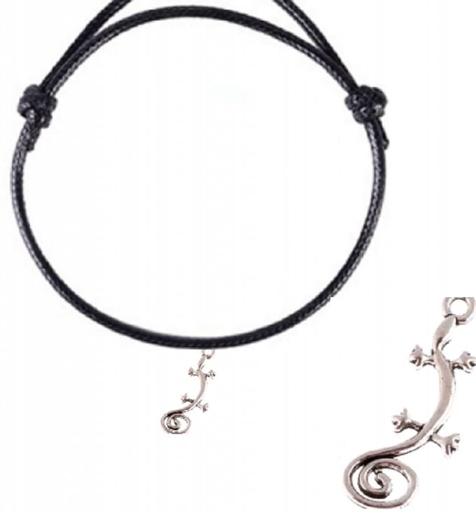 Enkelkoord Salamander Zwart 23 cm- Charme Bijoux