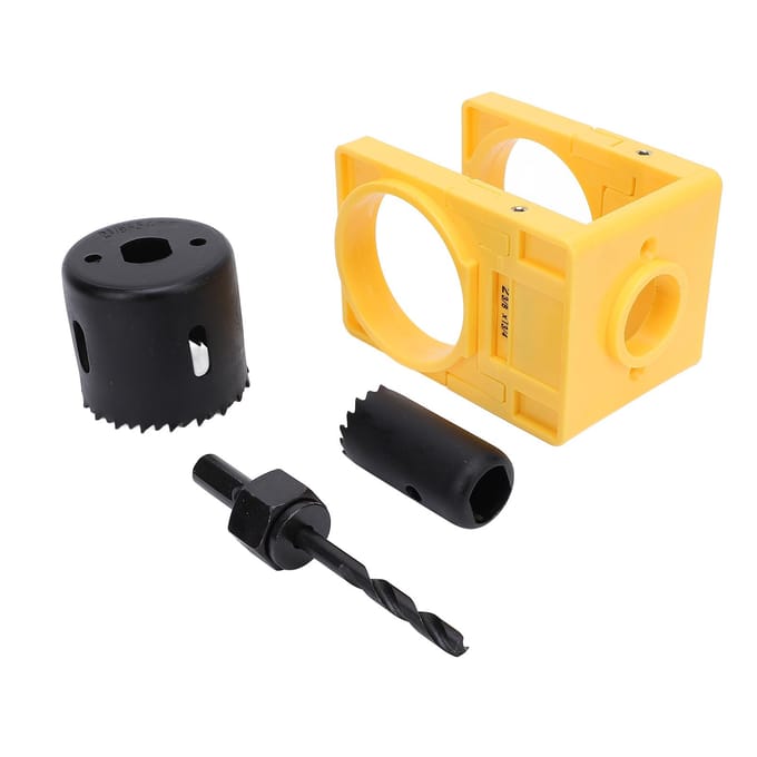 Kit d'installation de serrure de porte avec gabarit de guidage réglable, serrure à bille, scie cloche et axe pour yellow