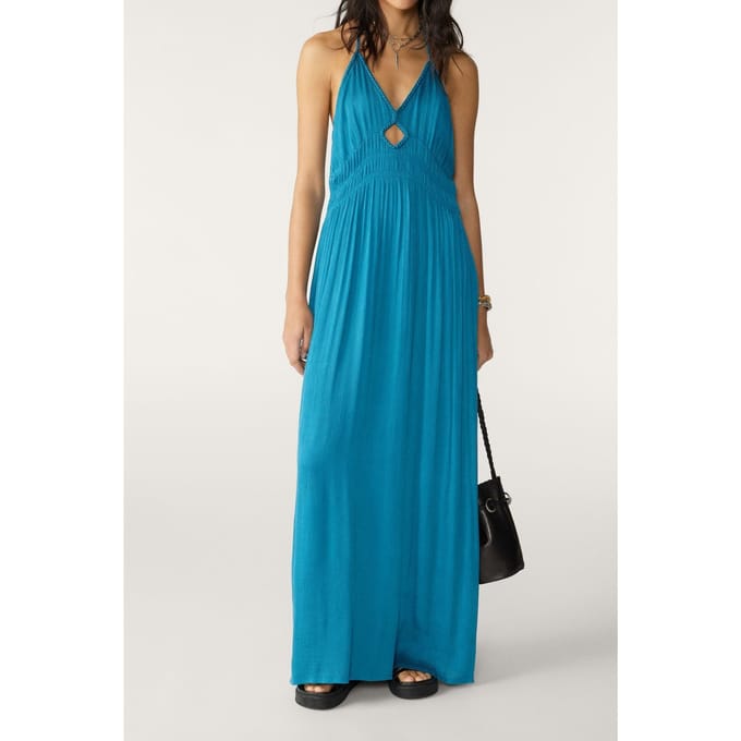 BA&SH Robe Cha Turquoise Größe: L | Maxikleider Outlet | Damen | Cyan