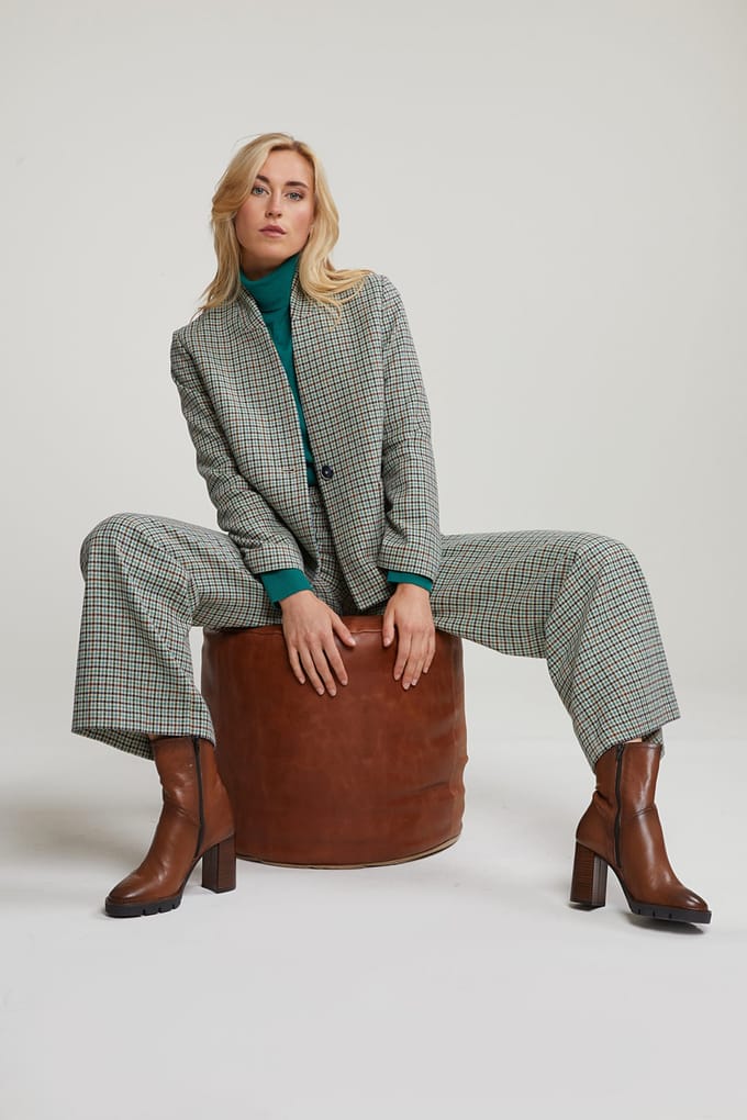 River Woods Multi Checked Wide Leg Pants Taglia: 34 | Pantaloni Outlet | Donna