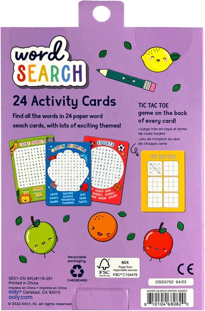 Ooly - Word Search - 24 Woordzoeker activiteitenkaarten