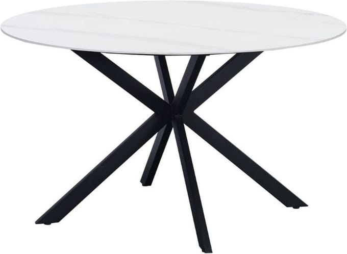 Dimehouse Eettafel Yuna marmerlook wit 150 x 150 x 76 cm - Marmer - Modern - Rond