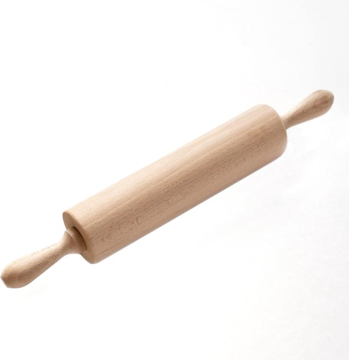 Famanu - Professionele beukenhouten deegroller - stabiele bakroller voor pizza- en koekjesdeeg - duurzaam design