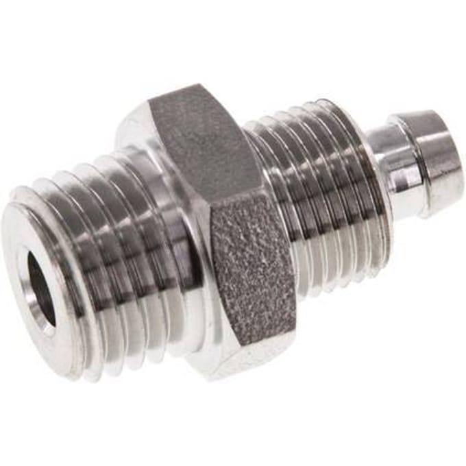 8x6 & 1/4''NPT RVS 1.4571 Rechte Opsteekkoppeling Buitendraad