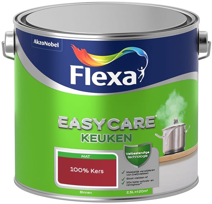 Flexa - Easycare Keuken - 100% Kers - Mengverf - 2,5 L