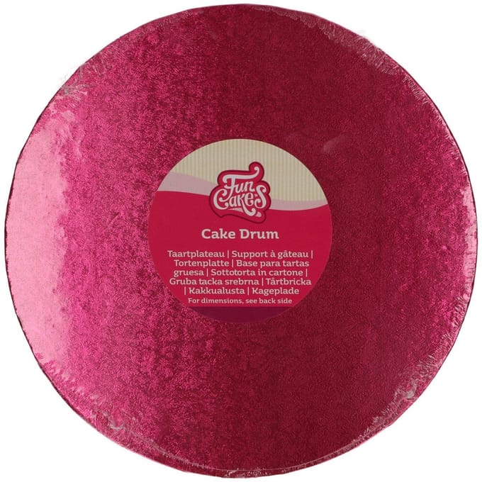 FunCakes Cake Drum Rond - Cerise - Ø25 cm / 12 mm - Taartonderlegger - Taartkarton