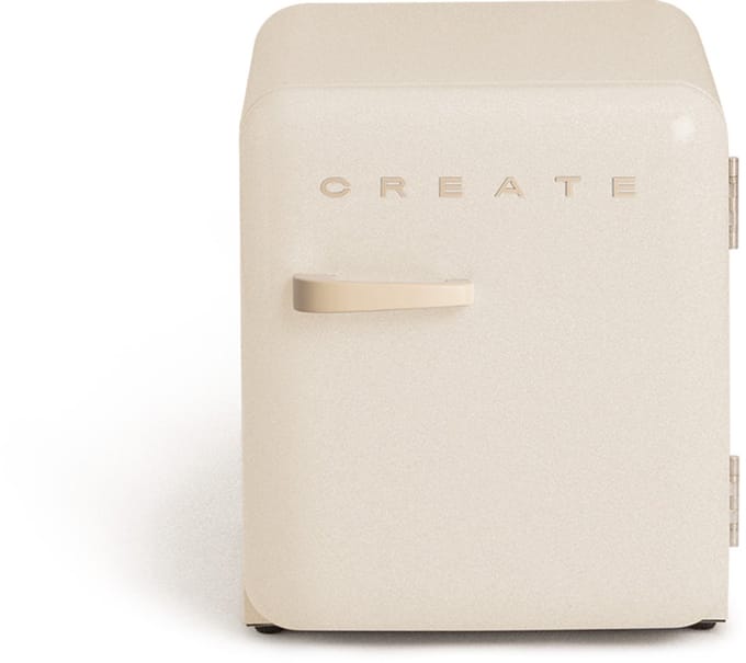 CREATE - Koelkast in retrostijl - Gebroken wit - Handvat Zand - FRIDGE RETRO 48L