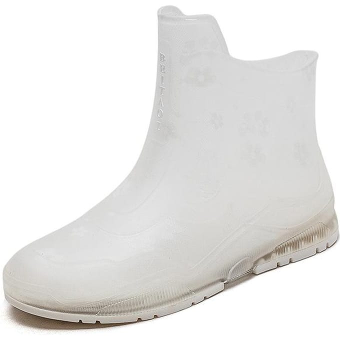 Dames Regenschoenen Antislip Rubberen Schoenen Transparante Korte Laarzen 38 wit