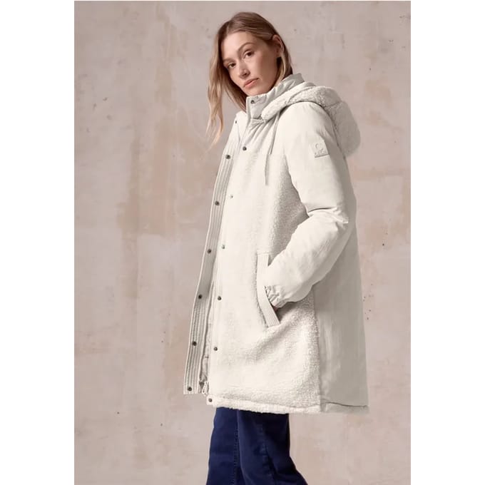 Cecil Teddy Mix Coat - Dames Jas - Vanilla White - maat XL