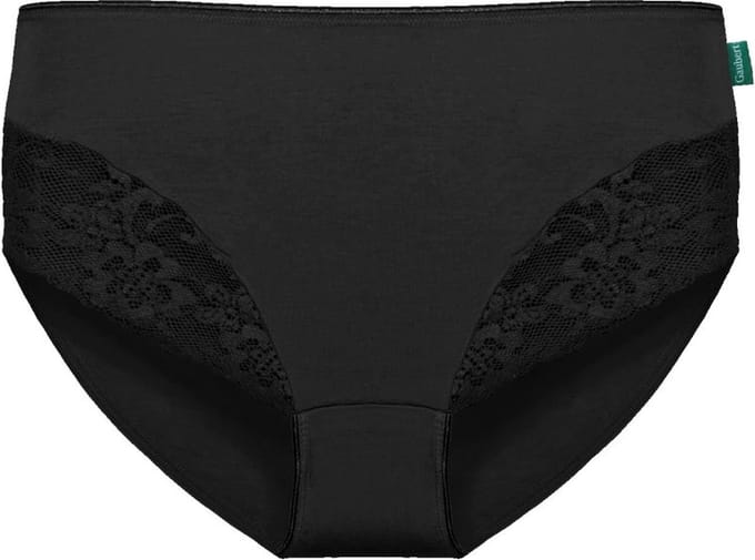 Slips - 5-Pack - Zwart - 5 Bamboeslips midi met kant - 2XL/3XL