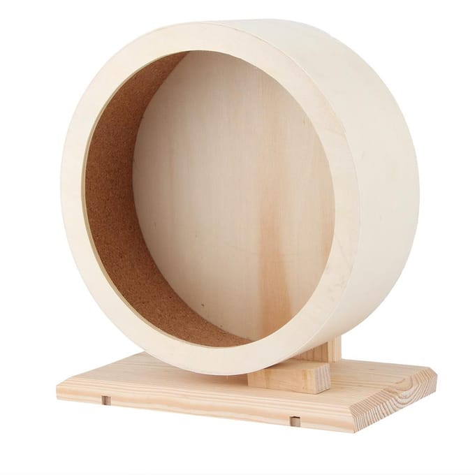 Houten Beugel Stille Huisdier Oefen Loopwiel Speelgoed voor Hamster Cavia Egel Chinchilla's M(59cm / 23.2in Long)