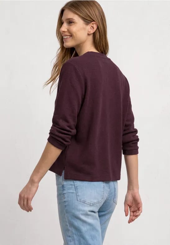 Vest met 3/4 mouwen in een gebreide look