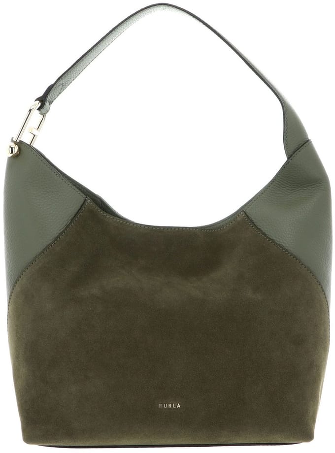 FURLA Leren schoudertas Lara Hobo Bag Toni Avocado olijfgroen