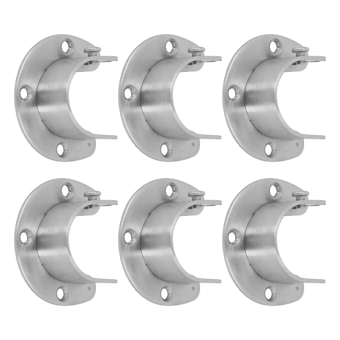 6 Sets 32mm Kledingkastbeugels Roestvrij Staal Zware Uitvoering U-vormige Kaststang Eindondersteuning met