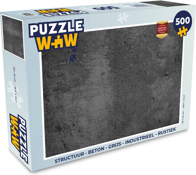 Puzzel Structuur - Beton print - Grijs - Industrieel - Rustiek - Legpuzzel - Puzzel 500 stukjes