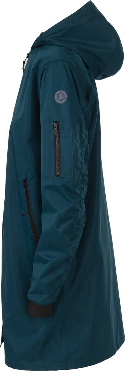 AGU Long Bomber - Dames Regenjas - Bomberjas - Groen - Waterdicht en Ademend Poray 5000 - Verstelbare Capuchon - Neopreen Manchetten - L