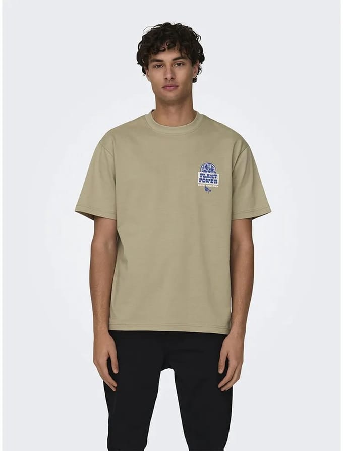 ONLY&SONS - ONSLEROY LIFE RLX NATURE SS TEE - Heren - T-shirts