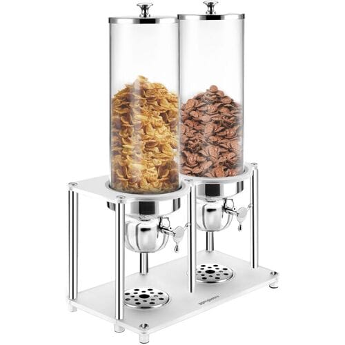 GGM Gastro Cerealienspender - 2 Kunststoffbehälter - 2x 3,7 Liter - Silber