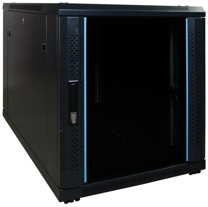 DSIT 12U mini serverkast met glazen deur 600x1000x720mm (BxDxH) - serverbehuizing - serverrack - 19 inch