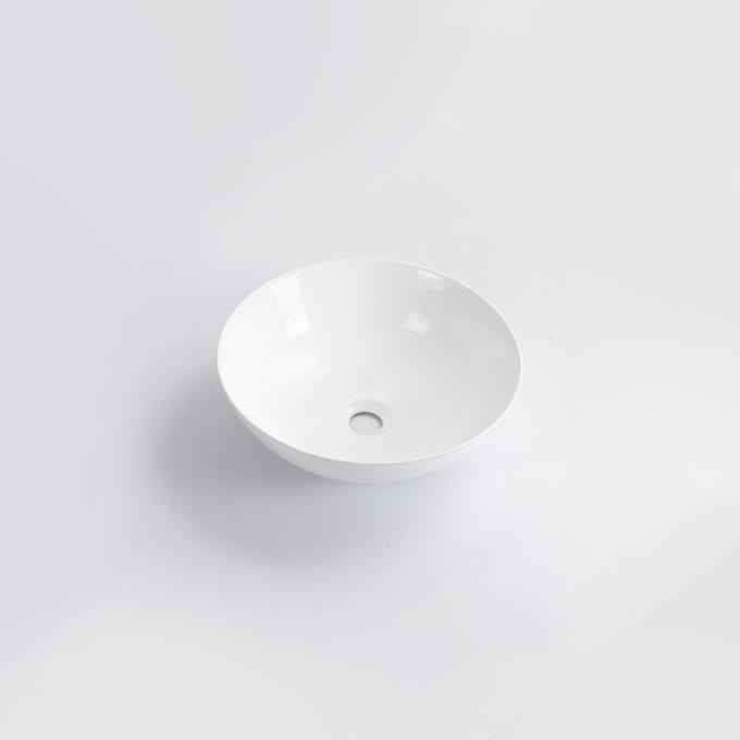 FugaFlow Eccelente Pietra Waskom - 40x40x15cm - rond - keramiek - glans wit