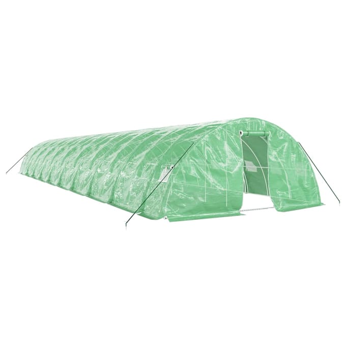 vidaXL - Tuinkas - met - stalen - frame - 100 - m² - 20x5x2,3 - m - groen