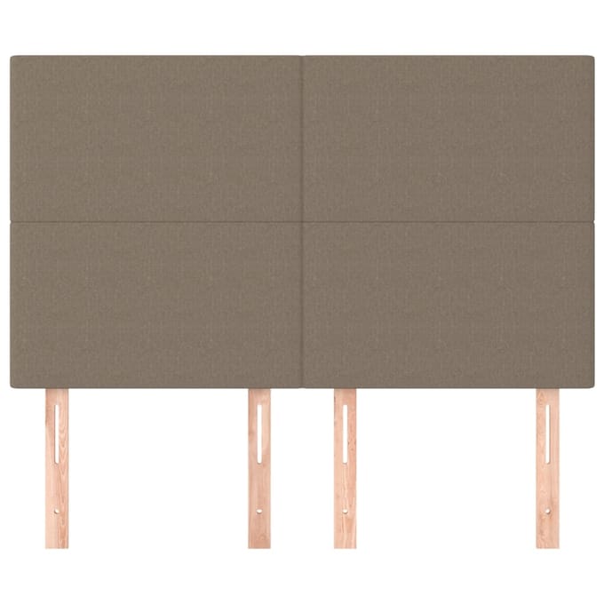 vidaXL - Hoofdbord - taupe - 144x5x118/128 - cm - Stof