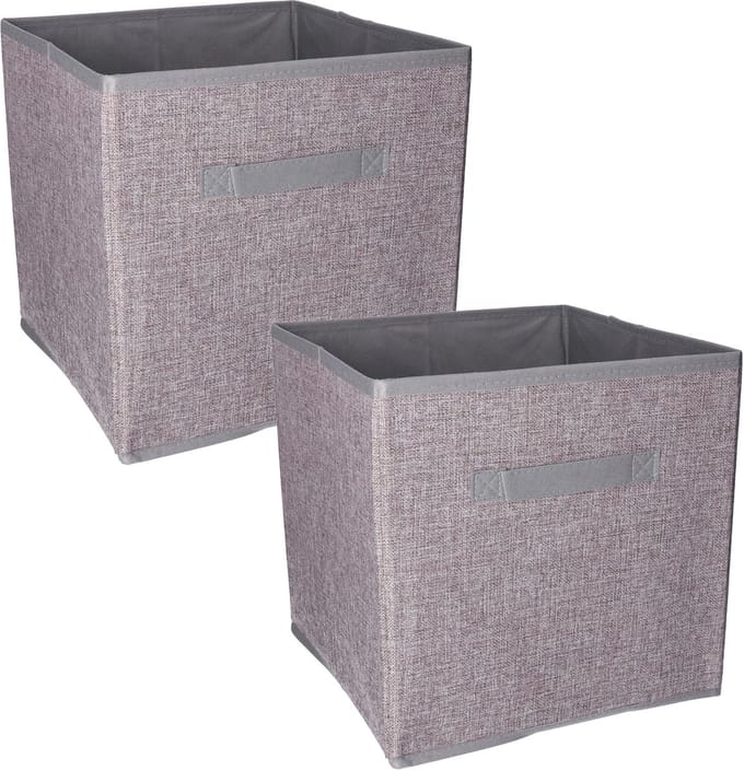 Storage solutions Kast opberg/opruim mand - Set van 2x stuks - grijs - 30 x 30 x 30 cm