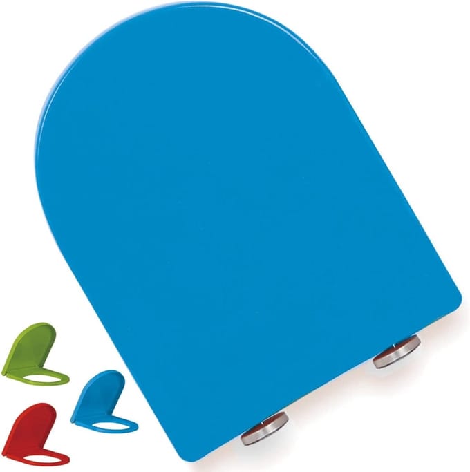 Toiletbril D-vormig - Zitting Deksel - Badkamer Upgrade - Softclose Quick Release - One Size - Blauw