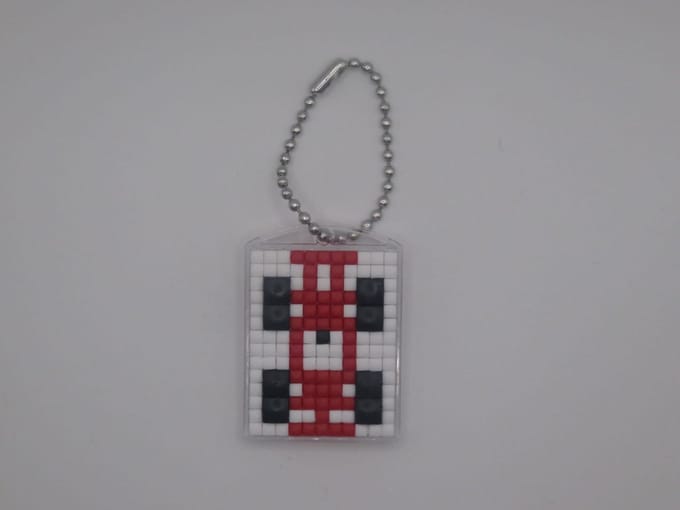 Sleutelhanger, Raceauto, Rood, Pixels.