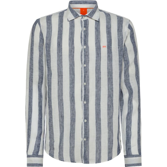 Sun68 Beach - Shirt Fancy Stripe 0701 Navy/white S33123