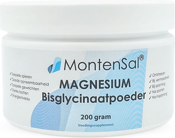 MontenSal - Magnesium Bisglycinaat Poeder - 200 gram