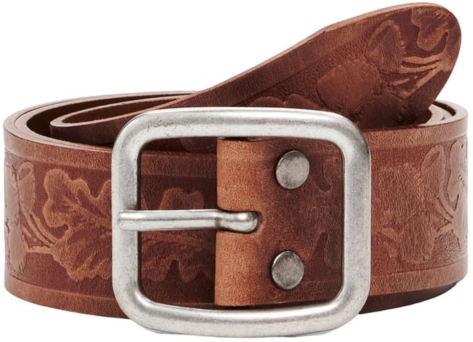 Desigual Leren Riem Leather Belt W95 Brown Bruine