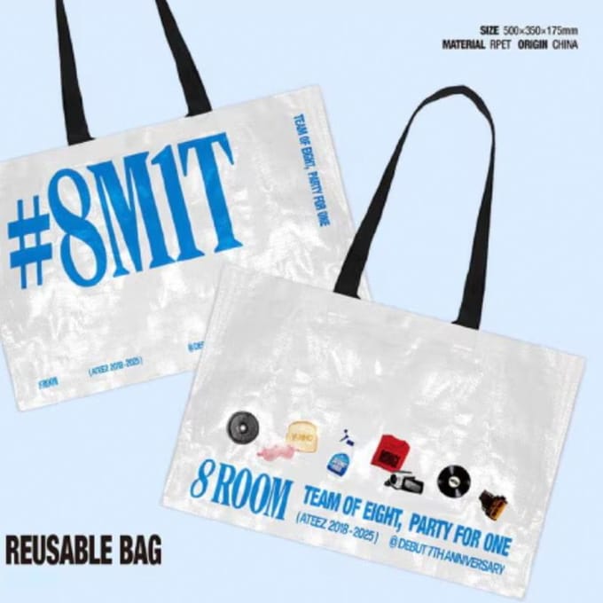 ATEEZ 7e Verjaardag Pop-Up Merchandise Nieuwsbrief ATEEZ REUSABLE BAG white
