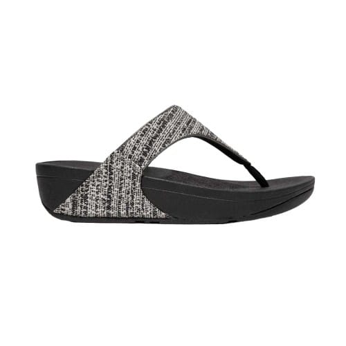 Fit Flop Dames/Dames Lulu Shimmer Weave Toe Post Sandalen (Zwart)