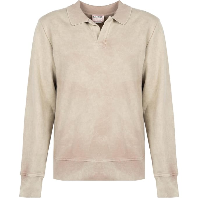 Guess blouse Polo Collar Mannen beige