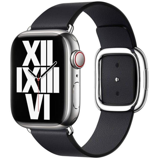 Apple Leather Band Modern Buckle voor de Apple Watch | 38/40/41/42 mm - Maat M - Midnight