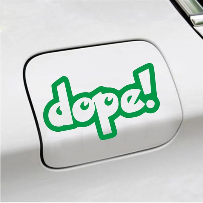 Bumpersticker - Dope! - 10 X 17 - Groen