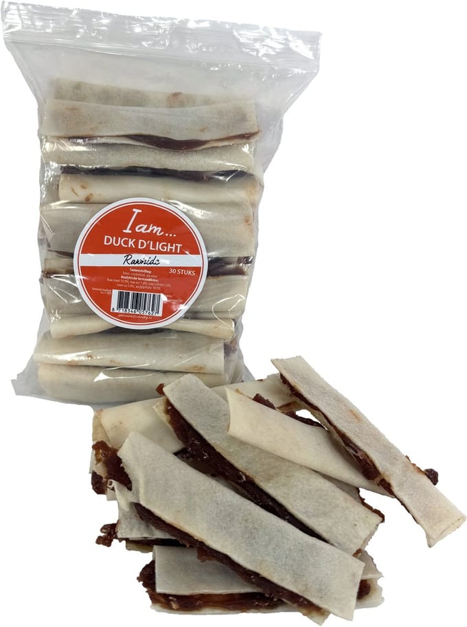 Honden Snack I AM Duck D'Light - Eend en Runderhuid - 30 Stuks, 500 Gram
