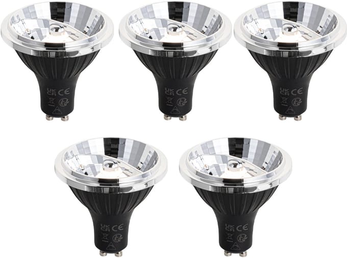 LUEDD Set van 5 GU10 3-staps dimbaar LED lamp 70mm 6.5W 600 lm 3000K