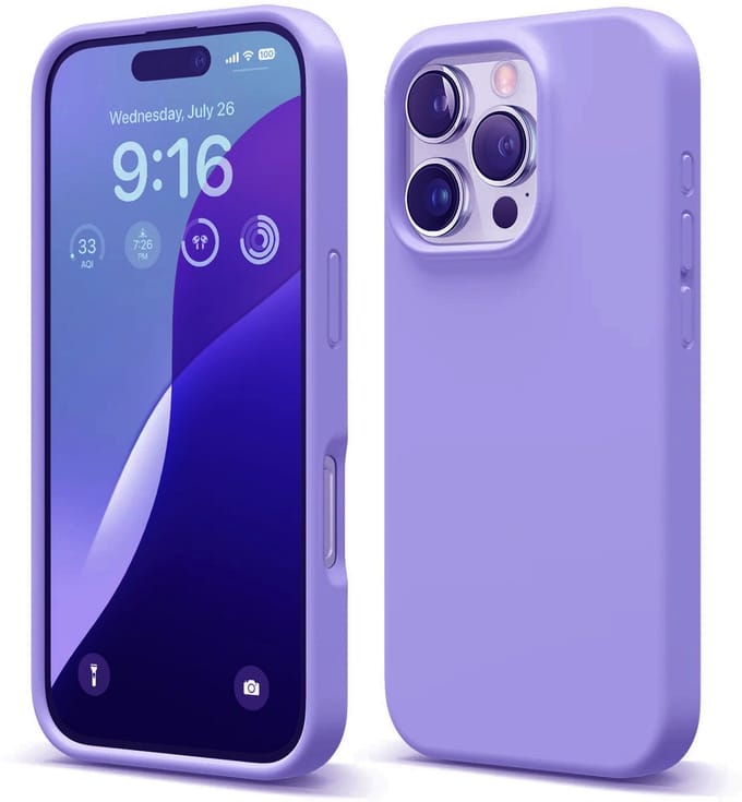 Shockproof Backcover - Liquid Silicone Soft Hoesje - Geschikt voor: iPhone 15 - Paars