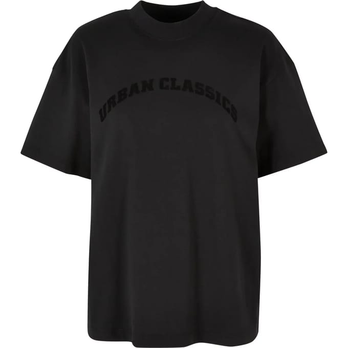 Urban Classics - Oversized Flock Dames T-shirt - XS - Zwart