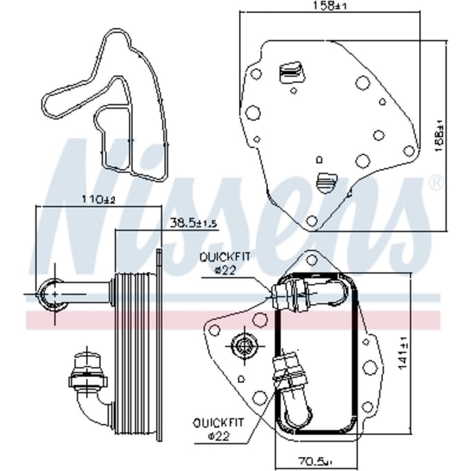 Olie radiator, motorolie NISSENS 90996
