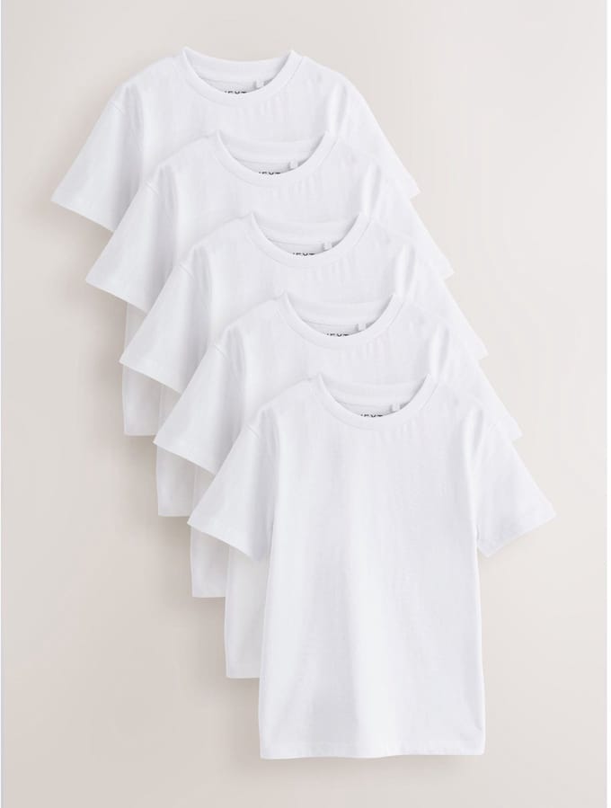 Next - Jongens - Set van 5 T-shirts met korte mouwen - Wit
