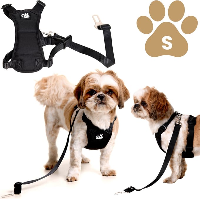 Dogs&Co autoharnas Zwart incl. autogordel - Maat S