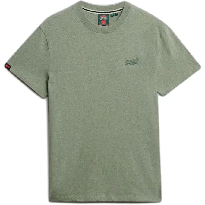 Superdry Essential T-Shirt Melange Groen - Maat L - Heren