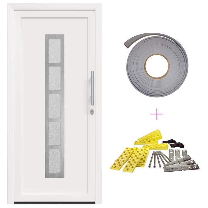 vidaXL - Voordeur - 98 - x - 208 - cm - PVC - Wit