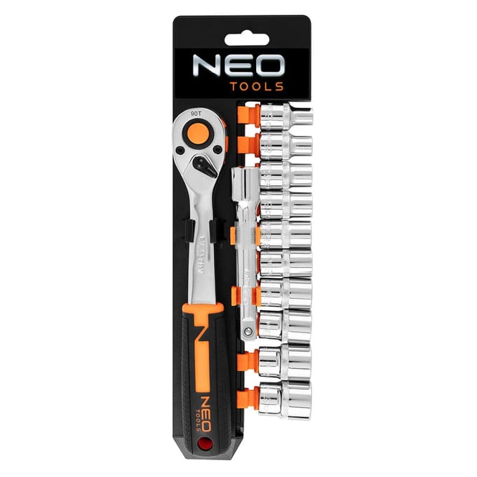 NEO 10-030 - Dopsleutelset - 1/2" - 12 Stuks - Chroom-Vanadiumstaal