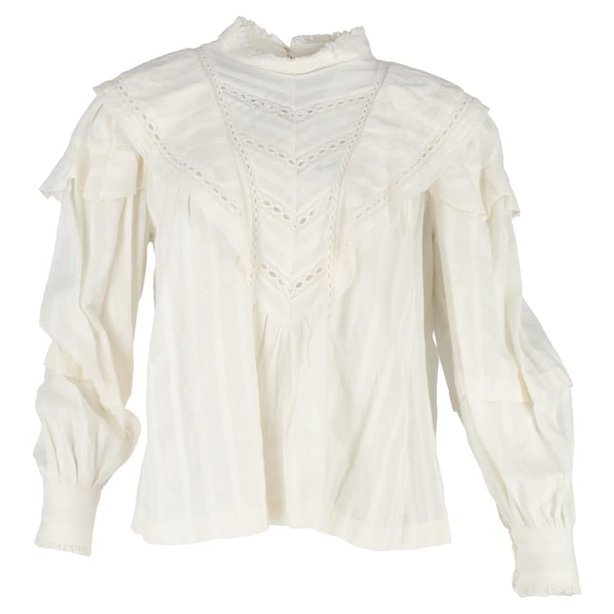 Isabel Marant Reign blouse met lange mouwen van wit katoen