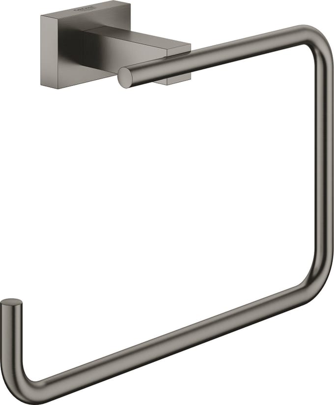 GROHE Essentials Cube Handdoekring - Hard Graphite Geborsteld (mat donker grijs) - 40510AL1